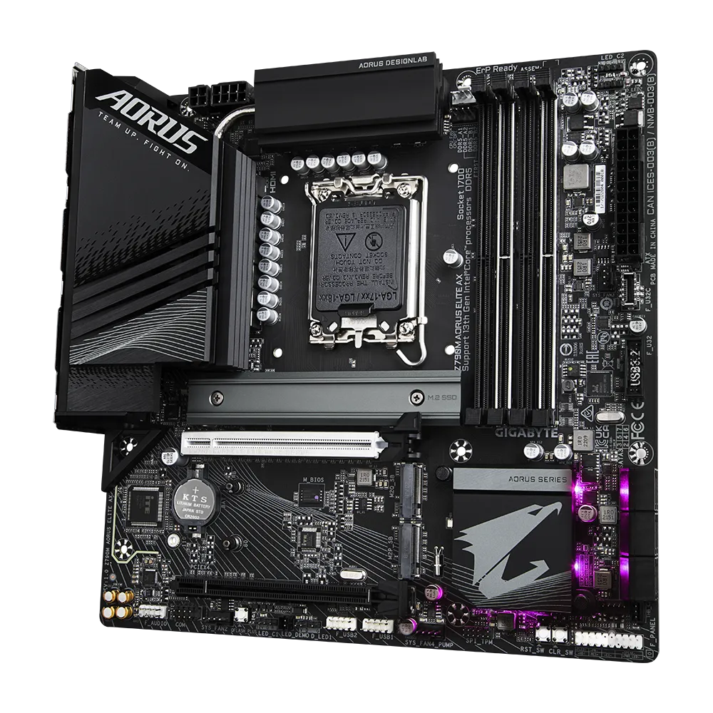 Gigabyte Z790M AORUS Elite AX DDR5 Motherboard For Intel 12th | 13th | 14th Gen view 2
